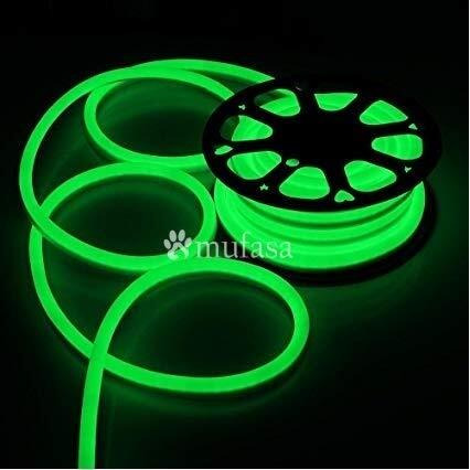 Mufasa LED Neon Light, 8MM Rope Indoor Outdoor Decoration with Connector, Best for Diwali, Festivals 220V AC (NON-ADHESIVE BACK) (Green) (5 Meter)