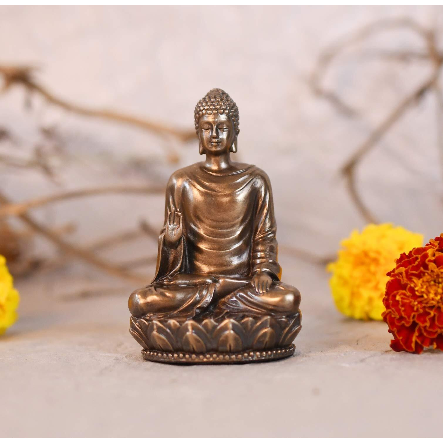 Collectible India Buddha Monk Set Statue Home decor Items Figurines Showpiece - Cute Mini Buddha Statue for Car Dashboard Table Top Diwali Home Decoration Gift Items (Type 2)