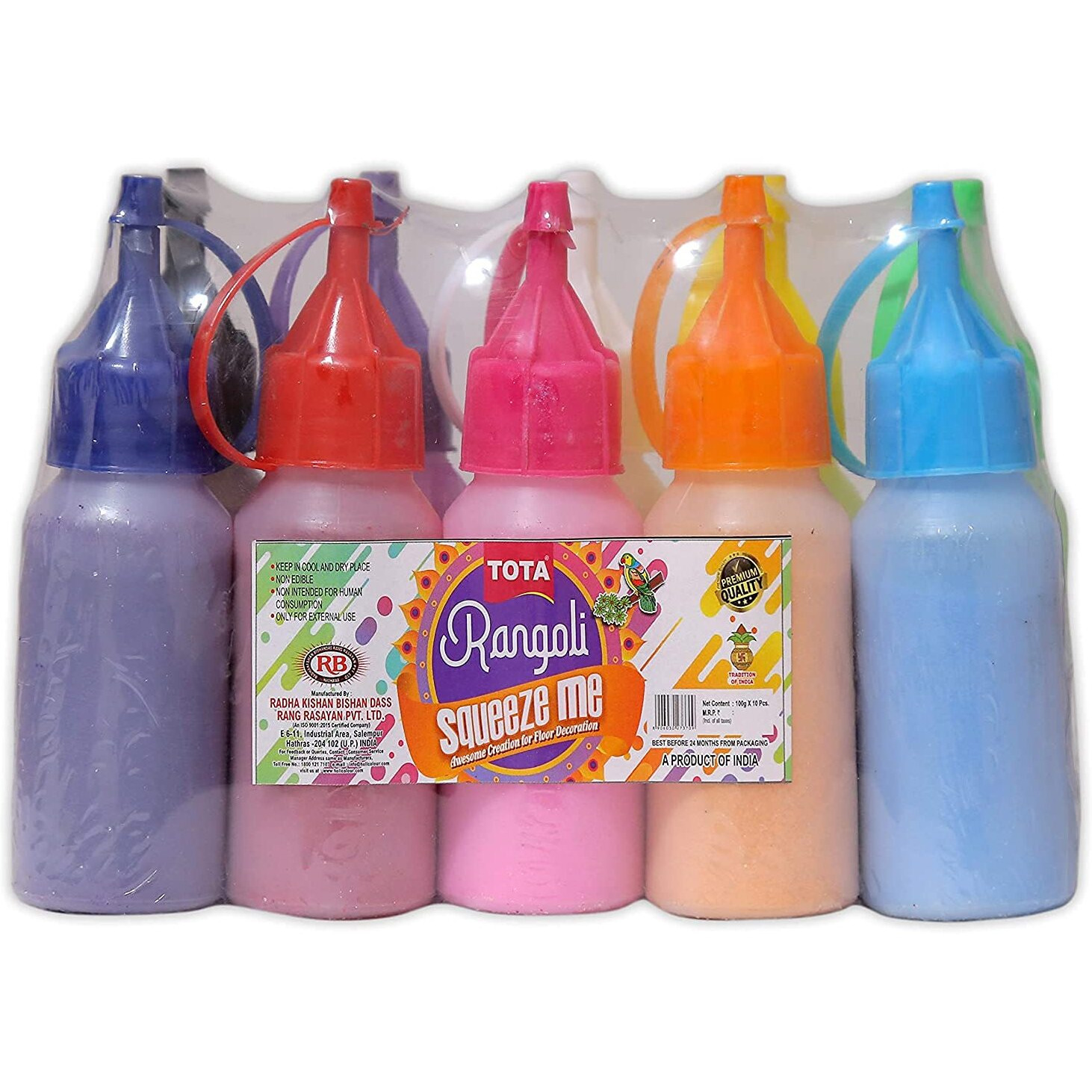 COTTONTEE Home Decor in Plastic Bottle,Rangoli Colour/Birthday/All Festival Multicolor,Paper/Flying Night Sky Light Candle for Diwali/Christmas/Sky Lanterns (Rangoli Color 10)