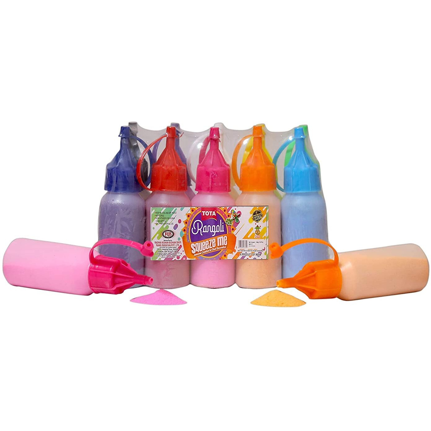 COTTONTEE Home Decor in Plastic Bottle,Rangoli Colour/Birthday/All Festival Multicolor,Paper/Flying Night Sky Light Candle for Diwali/Christmas/Sky Lanterns (Rangoli Color 10)