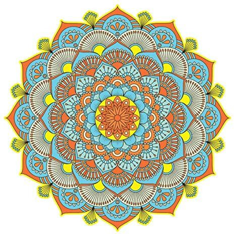 PRINTELLIGENT PVC Vinyl Diwali Rangoli Design Floor/Table Sticker Multi colour (Design009)