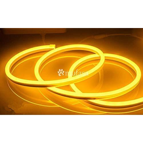 Mufasa LED Neon Light, 8MM Rope Indoor Outdoor Decoration with Connector, Best for Diwali, Festivals 220V AC (NON-ADHESIVE BACK) (Amber) (2 Meter)