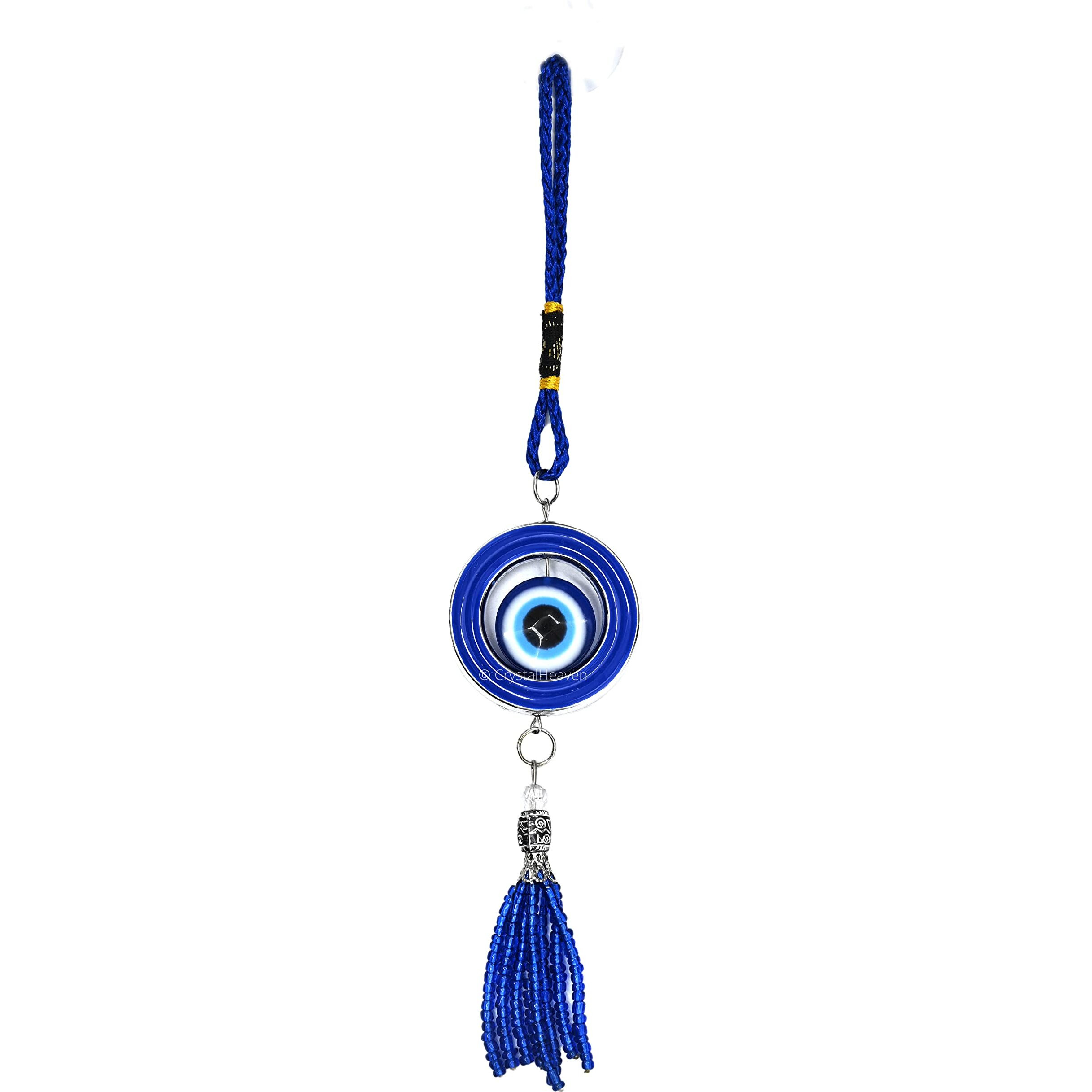 Crystal Heaven Evil Eye Hanging For Diwali Door Hanging Gift - Evil Eye Door Hanging For Home - Powerful Nazar Battu (1 Blue Evil Eye Pack of 1)