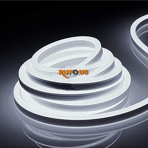 Rufous Neon Rope Light,Waterproof Outdoor Flexible Light with Connector,Silicone Light for Diwali,Christmas,Indoor and Outdoor Decoration. (5 Meter, White)