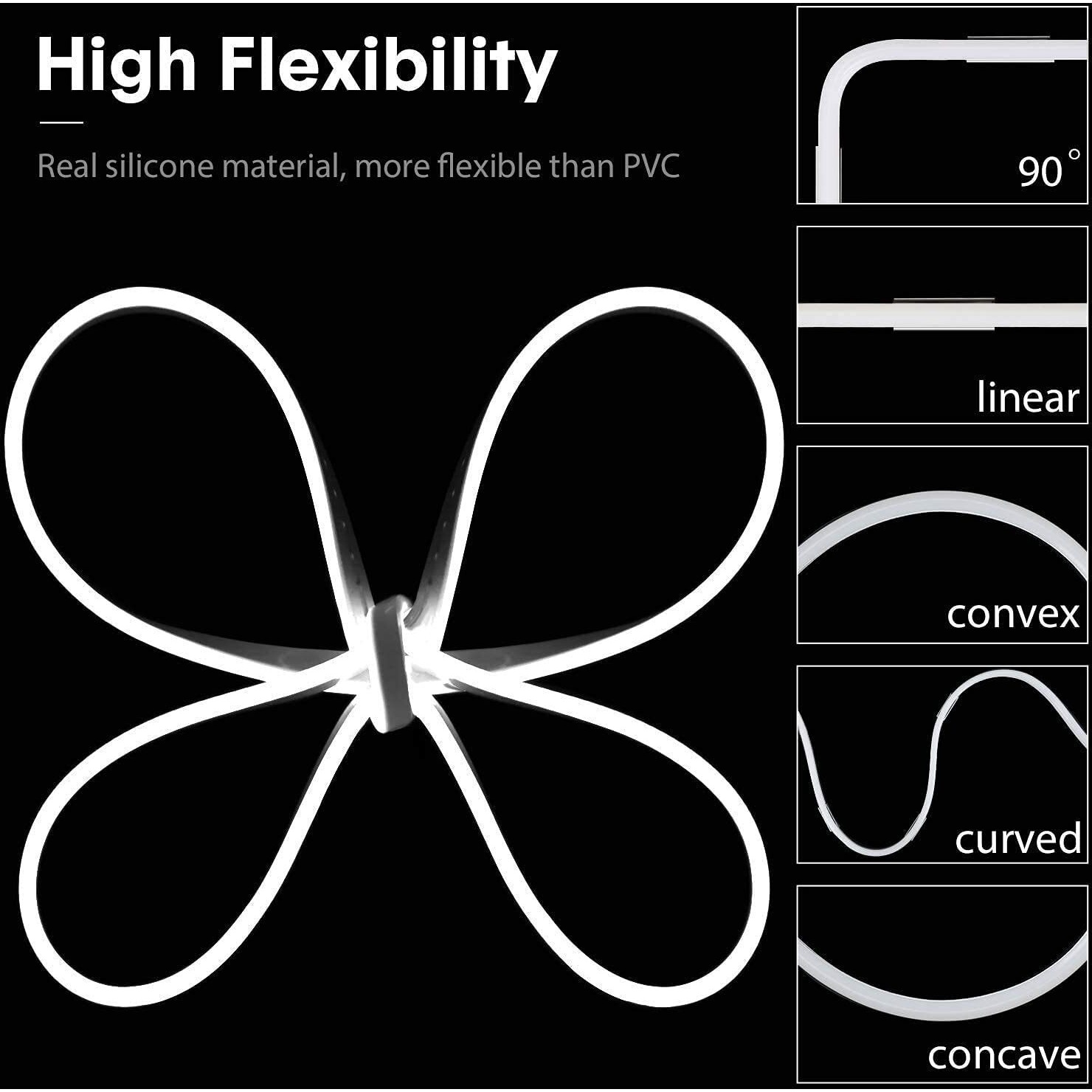 Rufous Neon Rope Light,Waterproof Outdoor Flexible Light with Connector,Silicone Light for Diwali,Christmas,Indoor and Outdoor Decoration. (5 Meter, White)