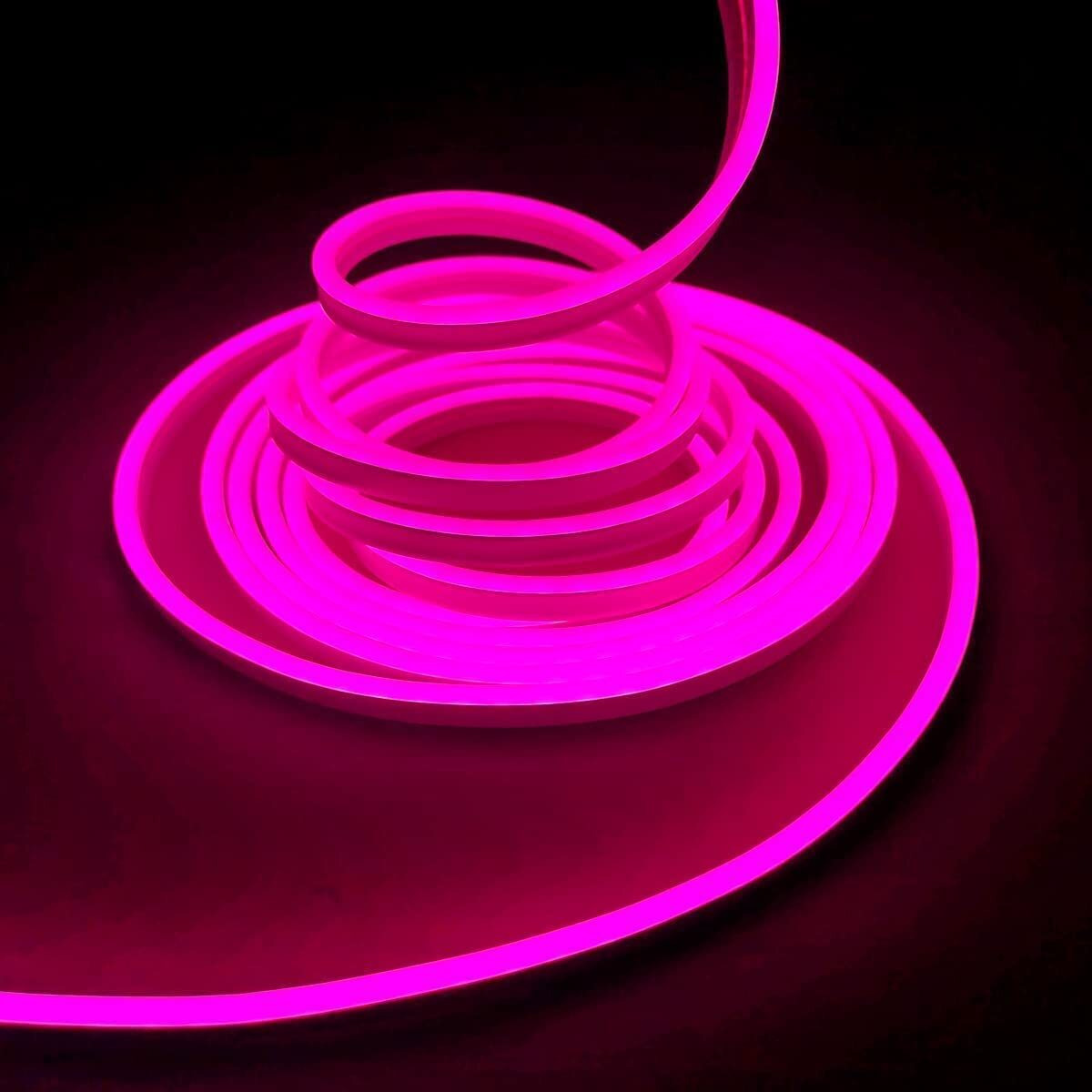 Rufous Neon Rope Light,Waterproof Outdoor Flexible Light with Connector,Silicone Light for Diwali,Christmas,Indoor and Outdoor Decoration. (4 Meter, Pink)