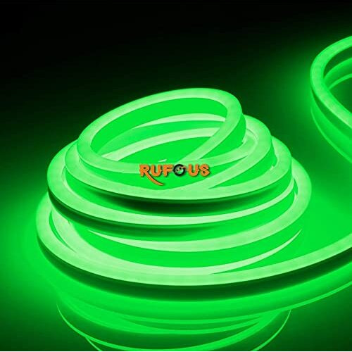 Rufous Neon Rope Light,Waterproof Outdoor Flexible Light with Connector,Silicone Light for Diwali,Christmas,Indoor and Outdoor Decoration. (10 Meter, Green)