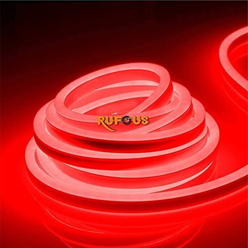 Rufous Neon Rope Light,Waterproof Outdoor Flexible Light with Connector,Silicone Light for Diwali,Christmas,Indoor and Outdoor Decoration. (3 Meter, Red)
