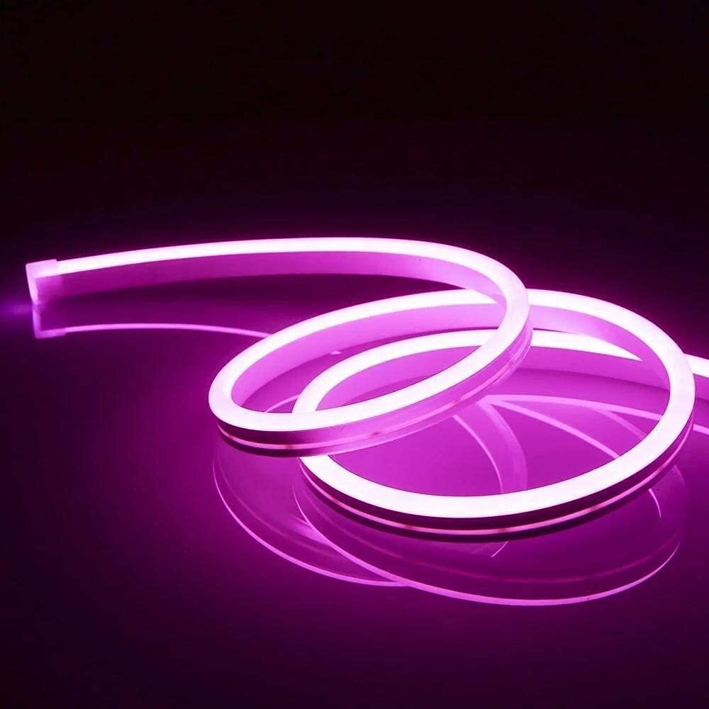 LEDOLUX Neon LED Strip Light 16.4ft/5m 12V DC 600 SMD2835 LEDs Waterproof Flexible LED NEON Light for Indoors Outdoors Decor [ Pink | No Power Adapter] Rope Light For Ceiling /Diwali Rope Lights for Decoration For Home /Flexible Light Rope for Indoor and Outdoor