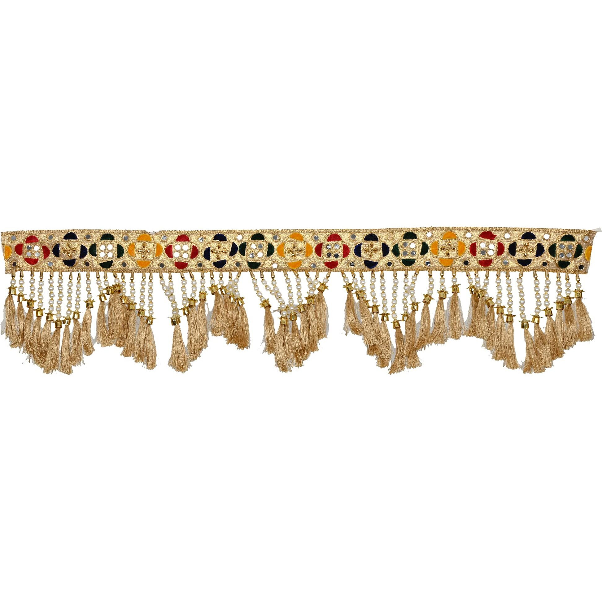 toran Toranam for Door Hanging Latest Main bandarwal Diwali Pooja Room Navratri Home Decoration Bandarwal Golden Multicolor (37 Inches x 9 Inches).