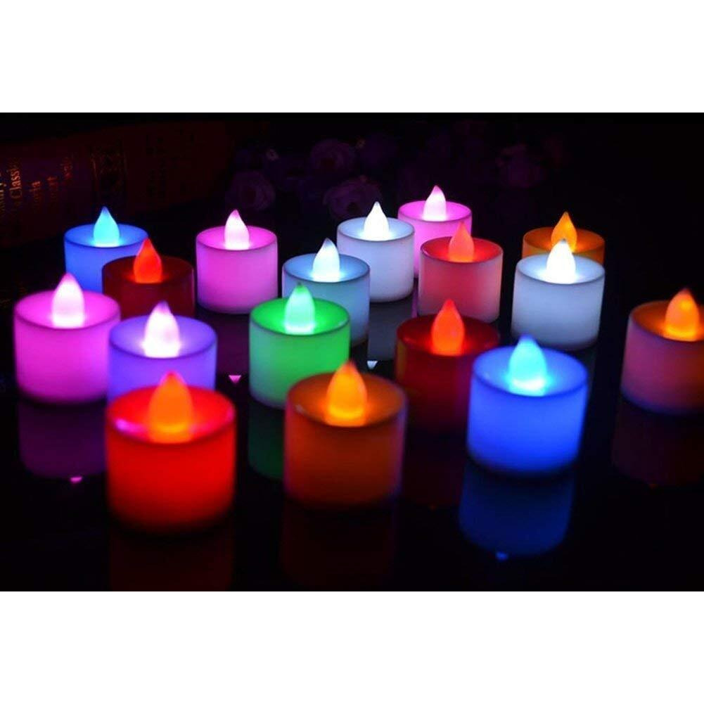 Ein Sof LED Tealight Candles  48 Pcs of Decorative, Flameless, Smokeless & Reusable Candles, Multi-Color LED Lights for Home Decoration, Diwali, Christmas, Birthday & More