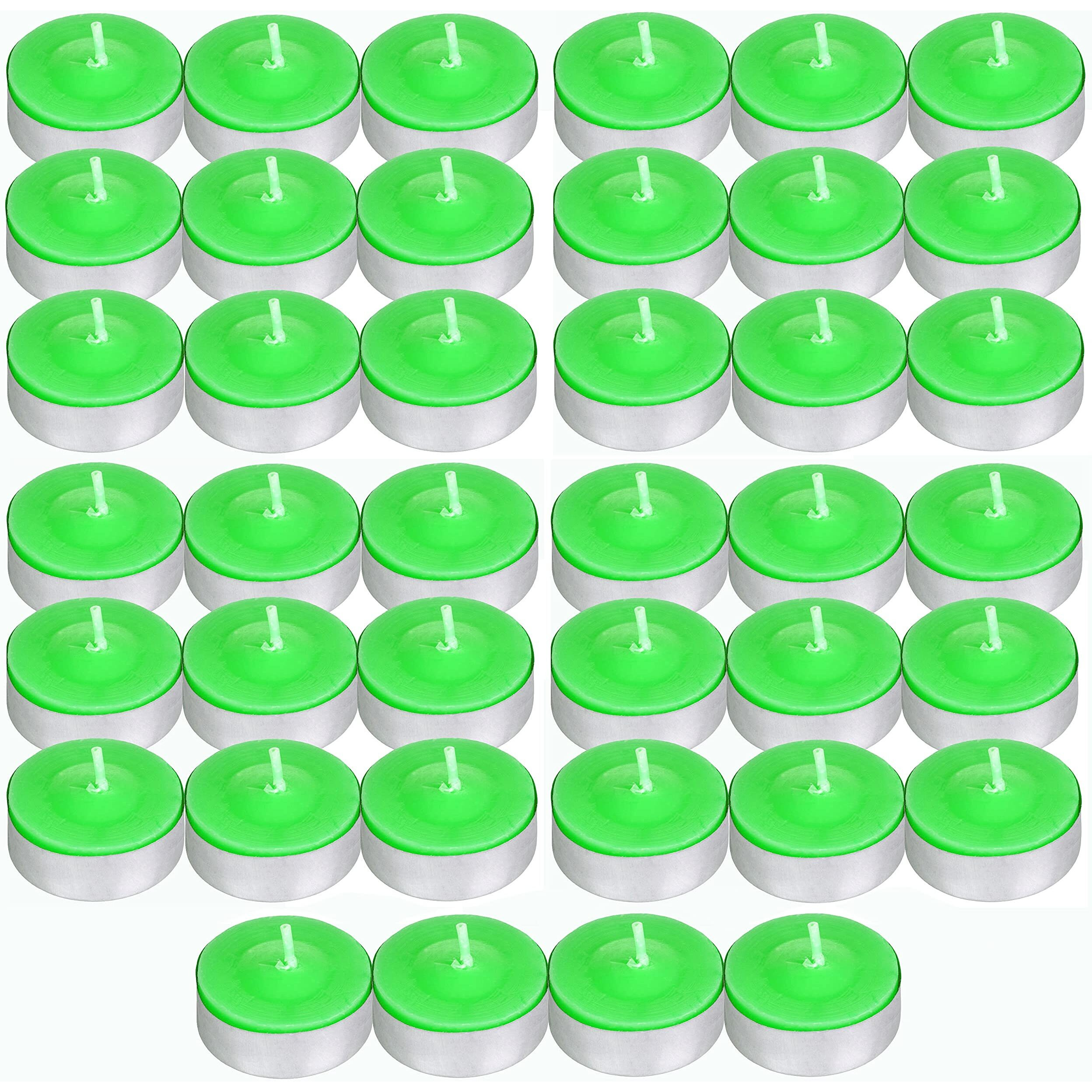 Luces Smokeless Scented Tealight t-lite Floating Candle Decorate Diwali Party (Green Tealight Pack of 40)