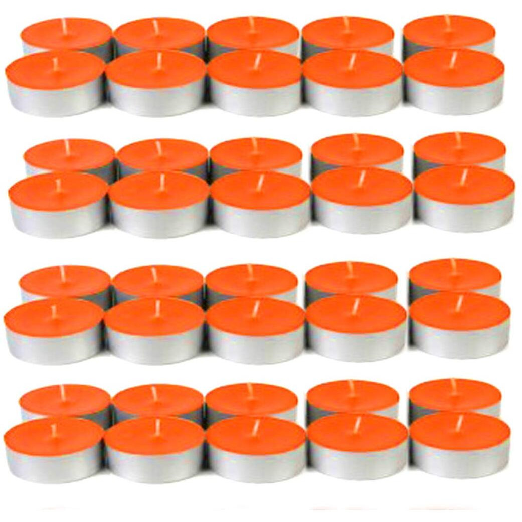Luces Smokeless Scented Tealight t-lite Floating Candle Decorate Diwali Party (Orange Tealight Pack of 40)