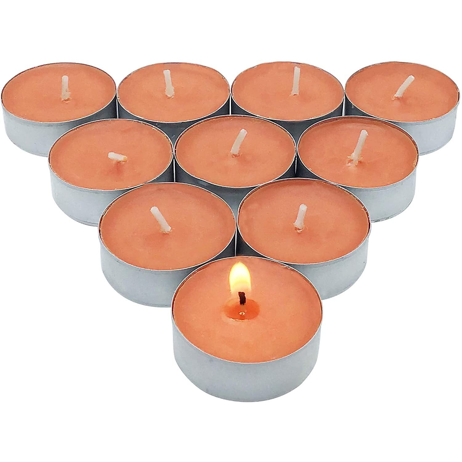 Luces Smokeless Scented Tealight t-lite Floating Candle Decorate Diwali Party (Orange Tealight Pack of 40)