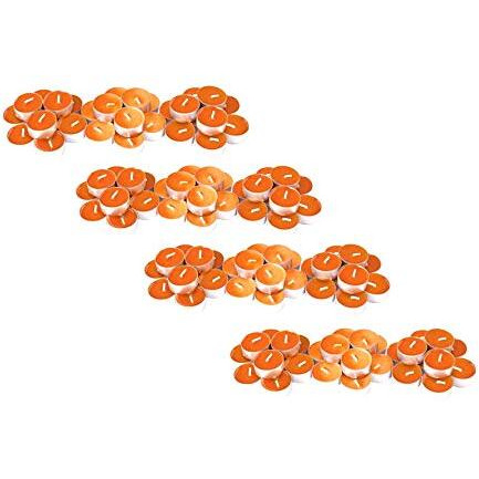 Luces Smokeless Scented Tealight t-lite Floating Candle Decorate Diwali Party (Orange Tealight Pack of 40)