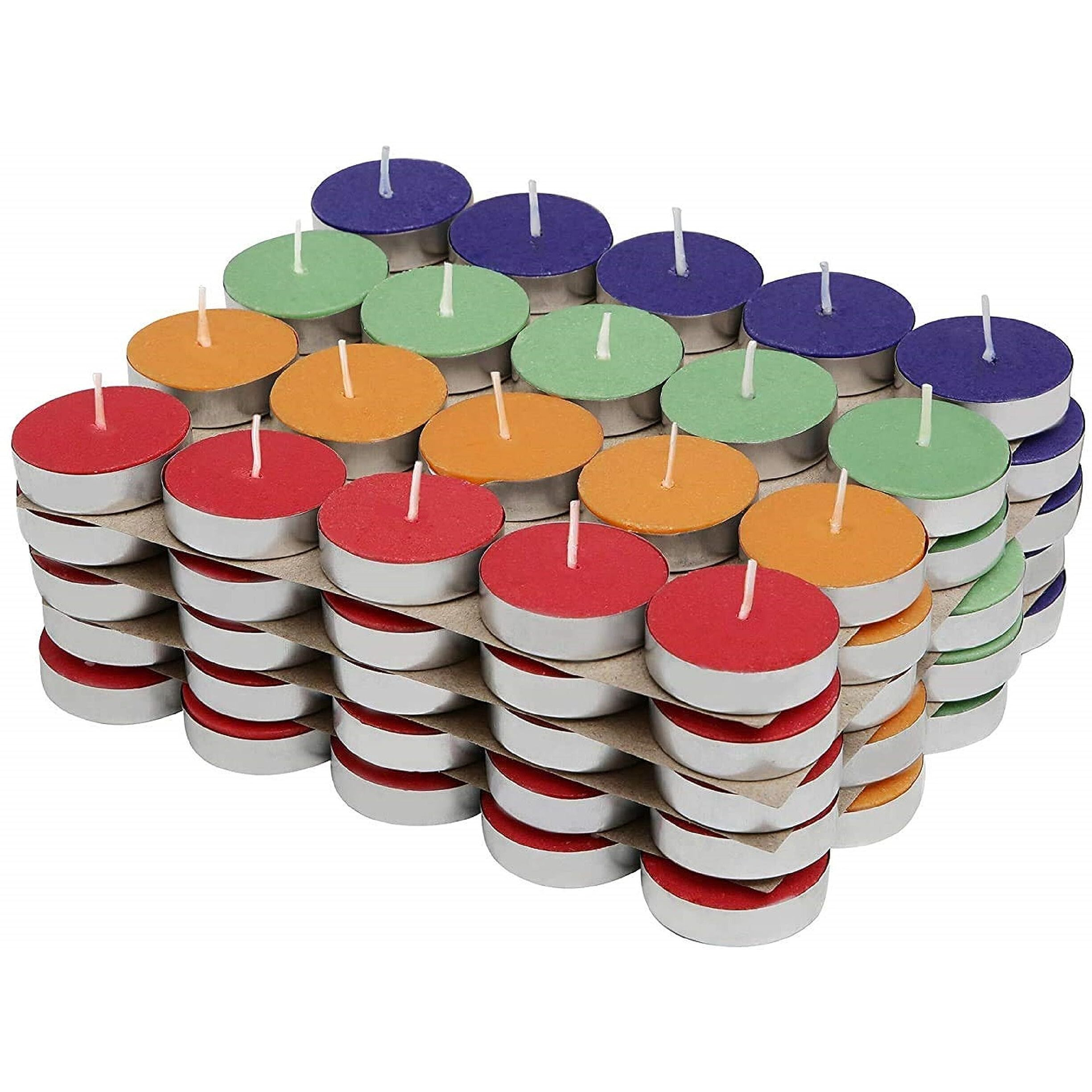 ManavRachit Paraffin Wax Candles Smokeless & Long Lasting Perfect for Decoration of Diwali, Christmas, Dinner, Wedding Parties, Church, Spa, Restaurant(Multicolor, Set of 100 - Burn Time 2 Hr)