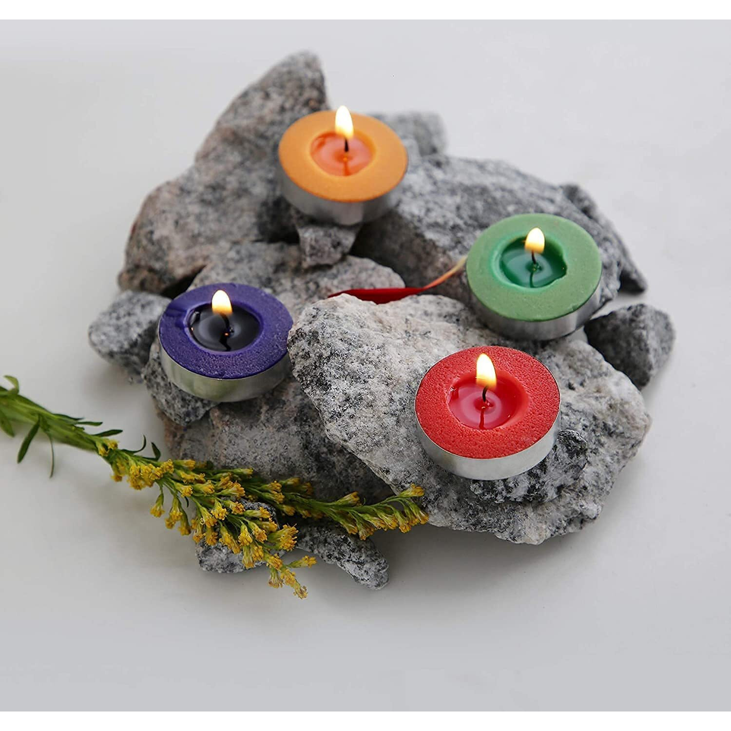 ManavRachit Paraffin Wax Candles Smokeless & Long Lasting Perfect for Decoration of Diwali, Christmas, Dinner, Wedding Parties, Church, Spa, Restaurant(Multicolor, Set of 100 - Burn Time 2 Hr)