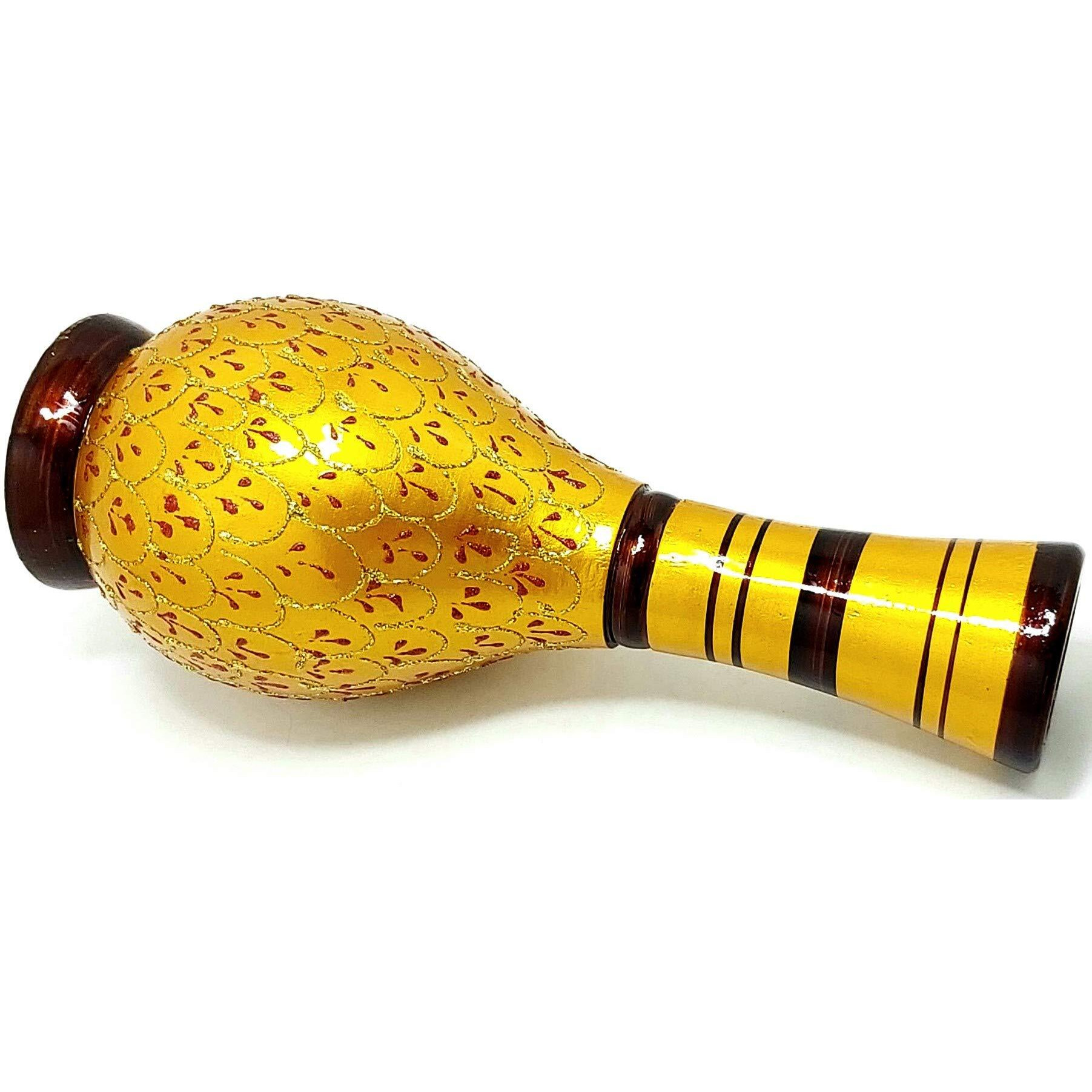 Misha Wooden Handcrafted Flower Vase/Pot for Home Decoration | for Artificial Flower | Ideal for Living Room Decoration, Table Top Decoration, Diwali Gift(Size 12 inch/30 cm) (GOLDEN, Wood)