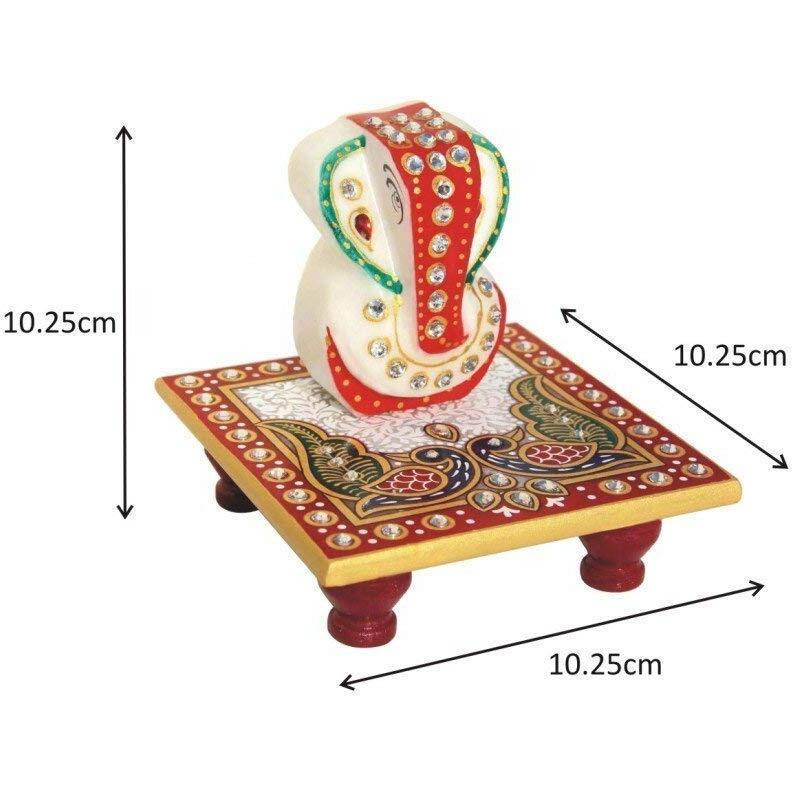 Purpledip Marble Chowki Ganesha & Roli Chawal Tika Bhai Dooj Diwali Gift Hamper, Multicolour (bd1a)