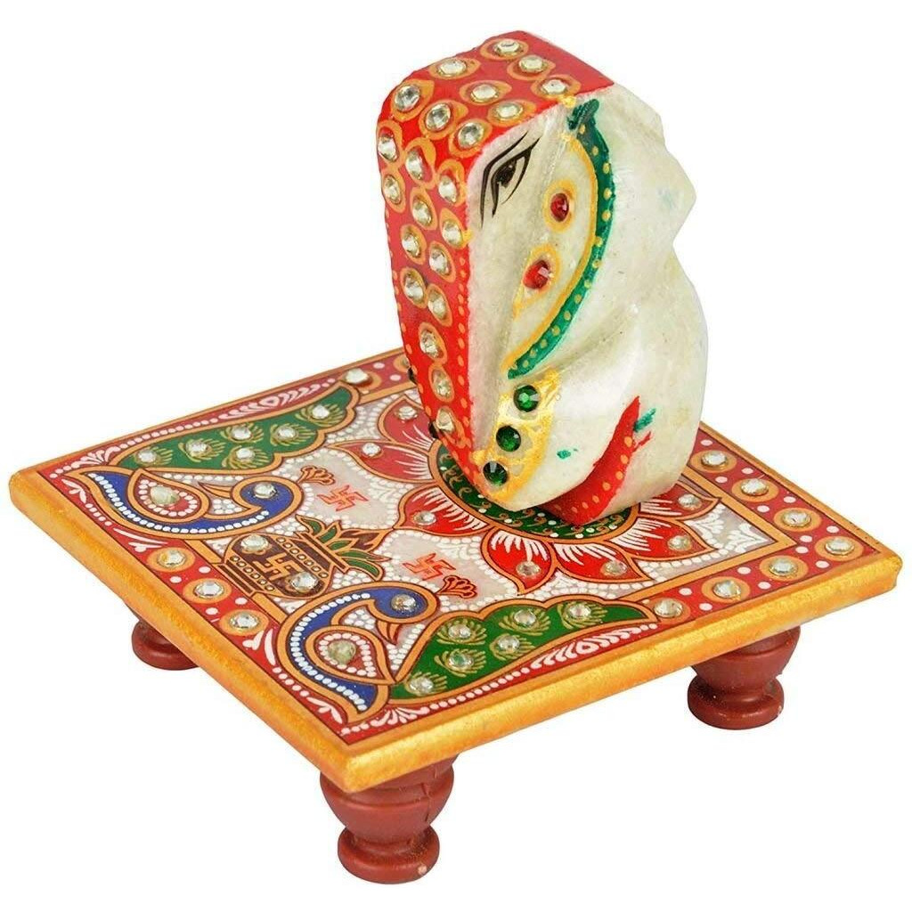 Purpledip Marble Chowki Ganesha & Roli Chawal Tika Bhai Dooj Diwali Gift Hamper (bd1b)