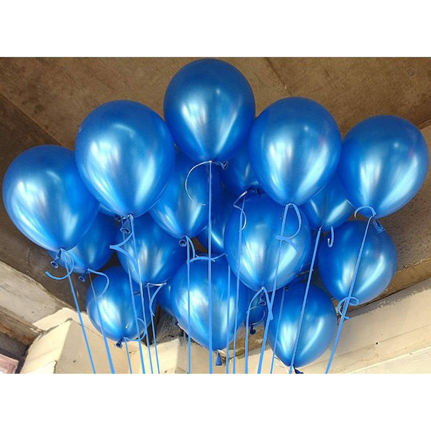 AMFIN 10 Inch (Pack Of 200) Blue Metallic Balloons for Birthday Decoration , Frozen Theme Party Decoration Items , Decoration for Weddings , Engagement , Baby Shower Decoration Items , 1st Birthday Party Decoration Items , Anniversary Party , Bachelors Party , Office Party , Diwali , New Year Party , Christmas Decoration Items