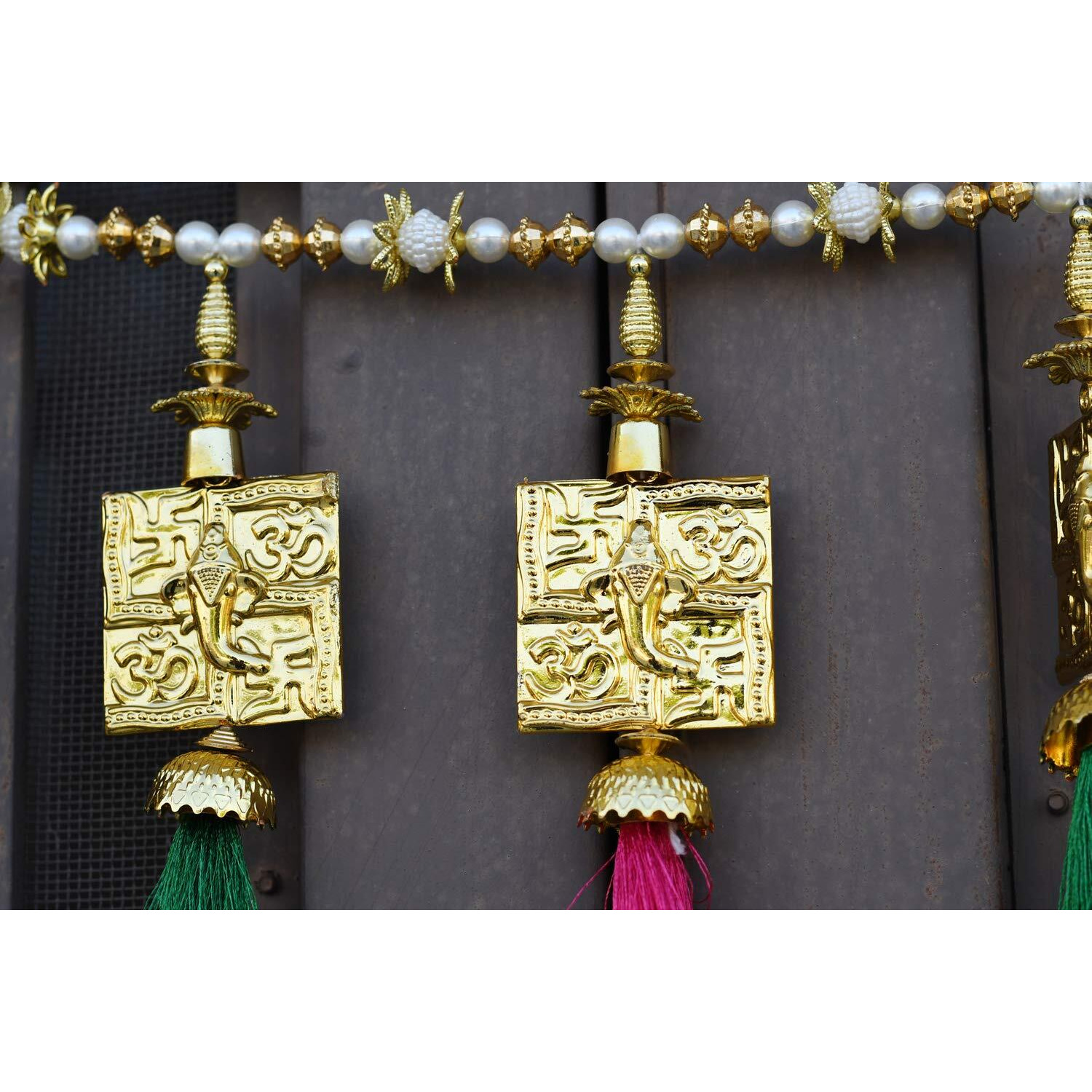 CraftVatika Toran Bandarwal For Main Door Wall Hanging Traditional Fancy Ganesha Toran Bandarwar For Temple Mandir Pooja Room Diwali Deepawali Decoration Diwali Gifts., 36.5 Inch,Multicolor