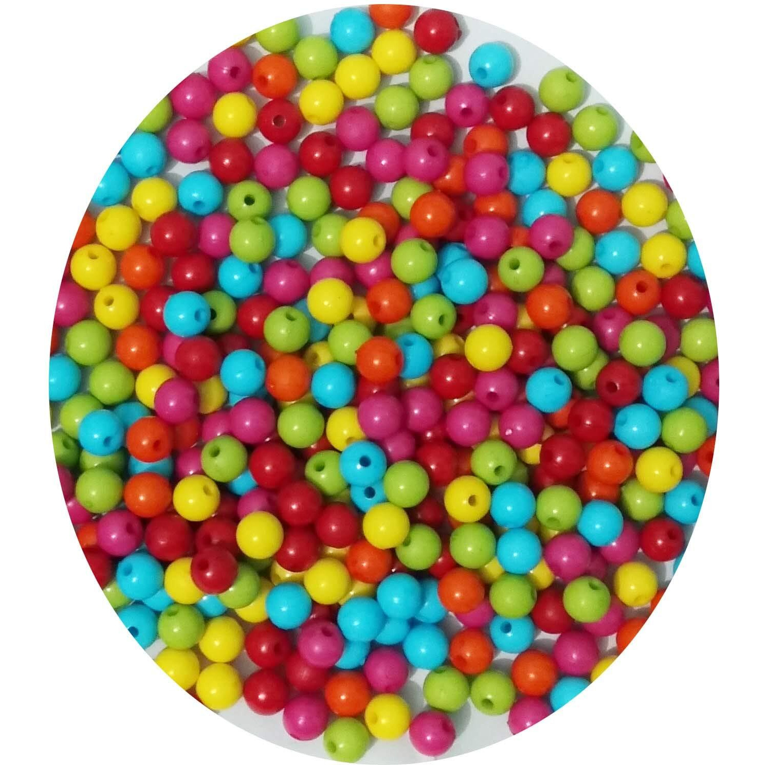 N Creation 100 gm 6 mm Multicolor Round Shape Plastic Beads for Craft Jewellery Embroidery Making for Art and carfts for Making Diwali Hanging (16)