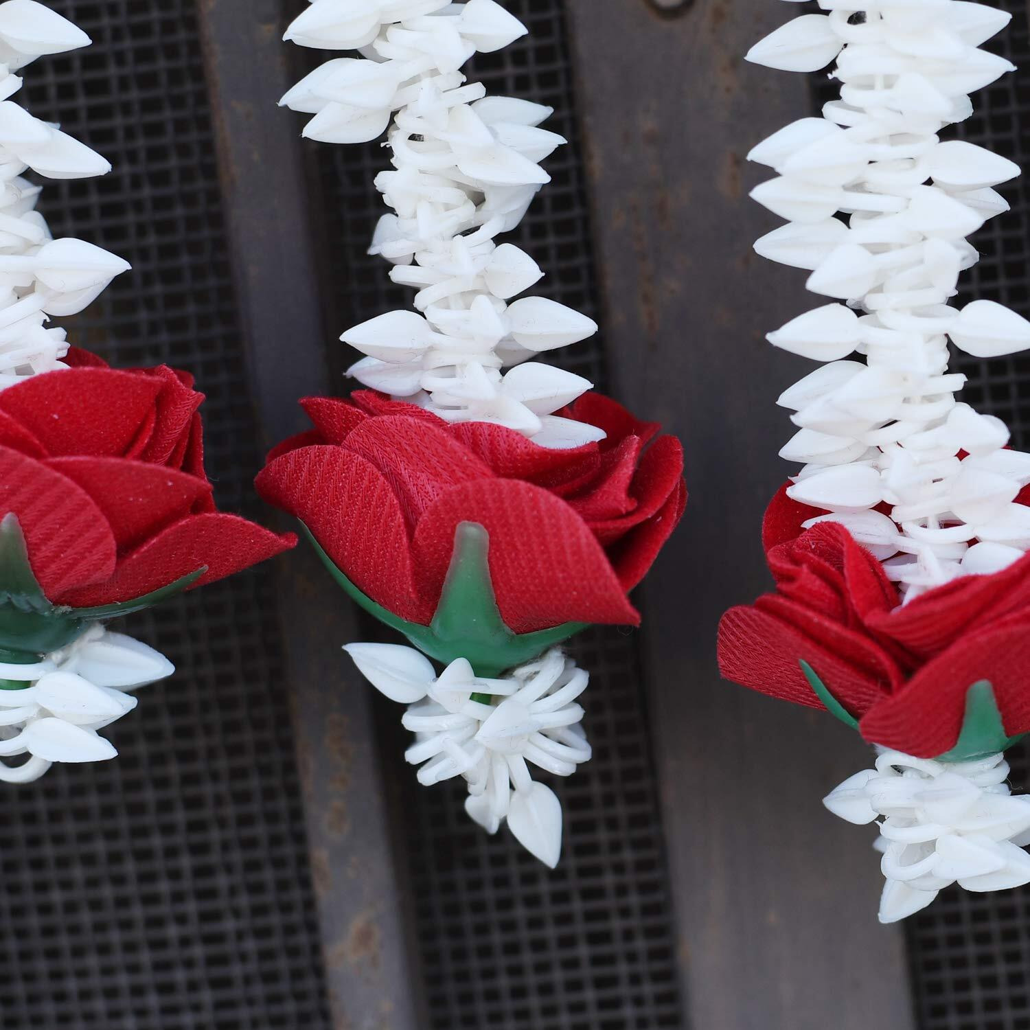 CraftVatika Toran Bandarwal for Main Door Wall Hanging Traditional Fancy Artificial Flowers Jasmine & Rose Toran Bandarwar for Temple Mandir Pooja Room Diwali Deepawali Decoration Diwali Gifts.