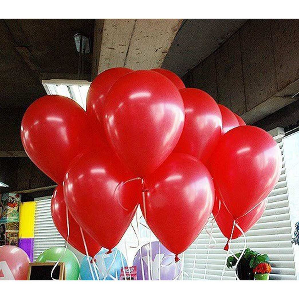 AMFIN - 10 inch (Pack of 200) Red Metallic Balloons for Birthday Decoration, Decoration for Weddings, Engagement, Baby Shower, 1st Birthday, Anniversary Party, Bachelors Party, Office Party,Diwali