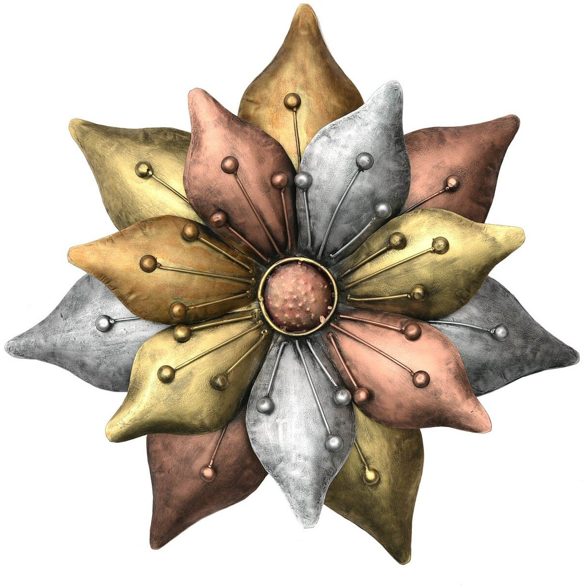 Collectible India Large Decorative Sun Flower Wall Hanging Iron Antique Finish Diwali Gifts Home Decor
