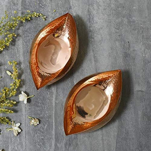 The Purple Tree Copper Pods Tealight Candle Holder (Pack of 2 pc), Diwali Tealight Holder, Christmas Candle Holder, Diwali Decorations, Diwali dcor, Diwali Gifts