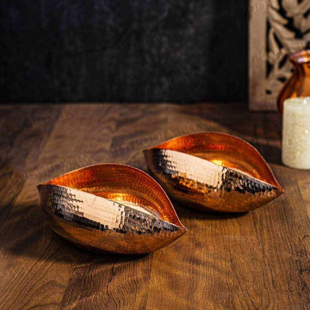 The Purple Tree Copper Pods Tealight Candle Holder (Pack of 2 pc), Diwali Tealight Holder, Christmas Candle Holder, Diwali Decorations, Diwali dcor, Diwali Gifts