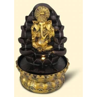 GTC Beautiful Lord Ganesha Water Fountain Shree Ganesha Show Piece for Home Decorative Diwali Gifts for Drawing Room Living Room Waterfall Decorative Item withMini Motor Pump (332, Multicolor)