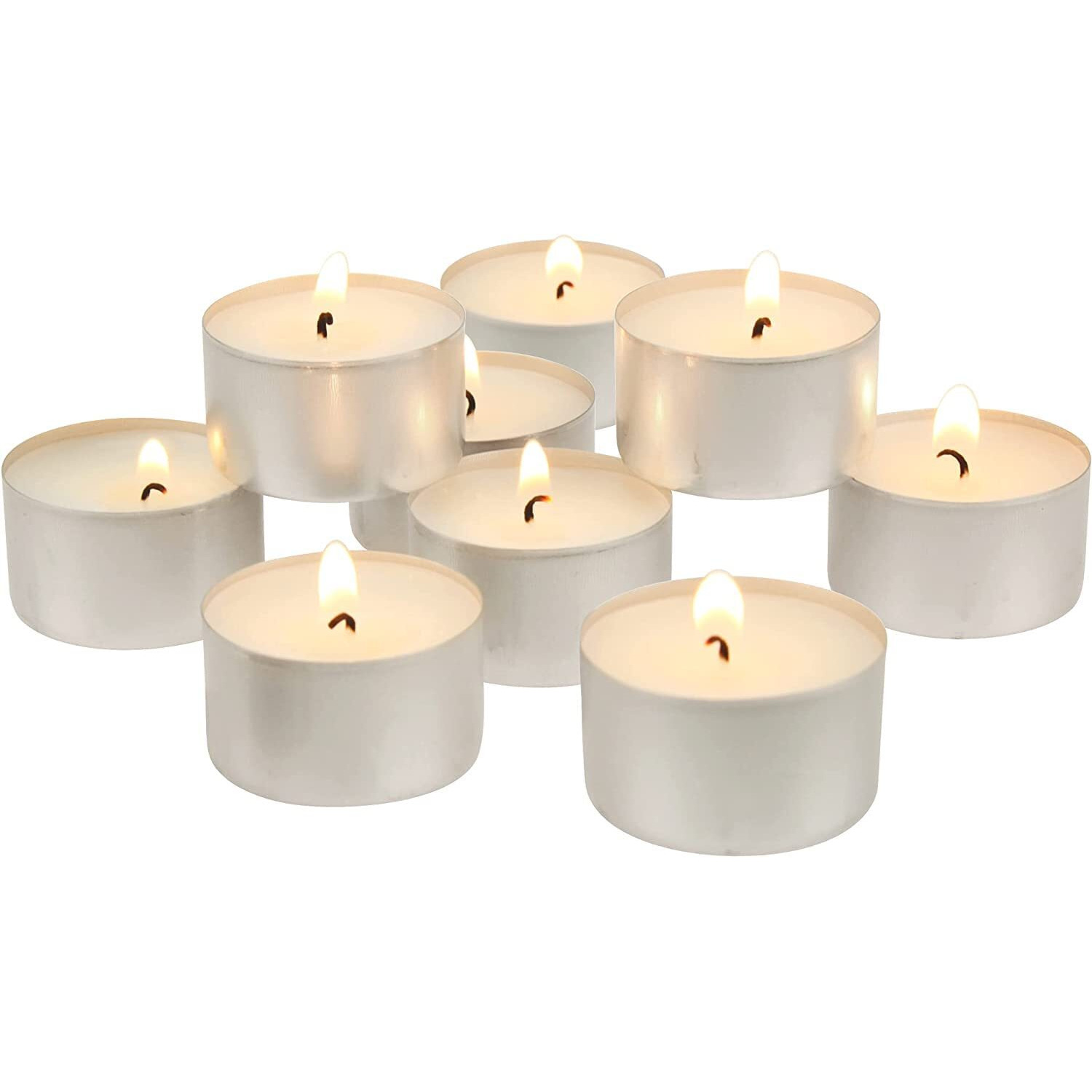 True Decor Wax 7 Hours Burning Tealight Candles Tea Lights For Diffuser Tea Unscented Candle For Diwali Set Of 10 5 x 5 cm