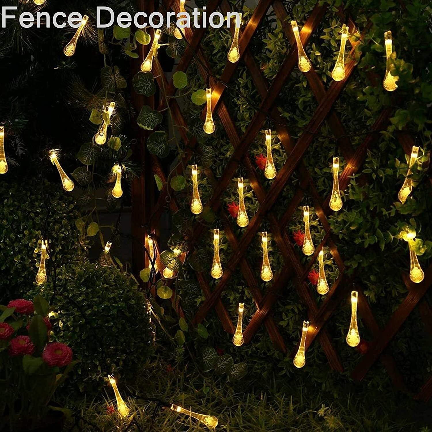 Desidiya Fairy 14 Water LED Drop String Lights for Diwali, Birthday, Festival, Wedding, Party for Home, Patio, Lawn, Restaurants Home Decoration (Warm White-Plug-in)