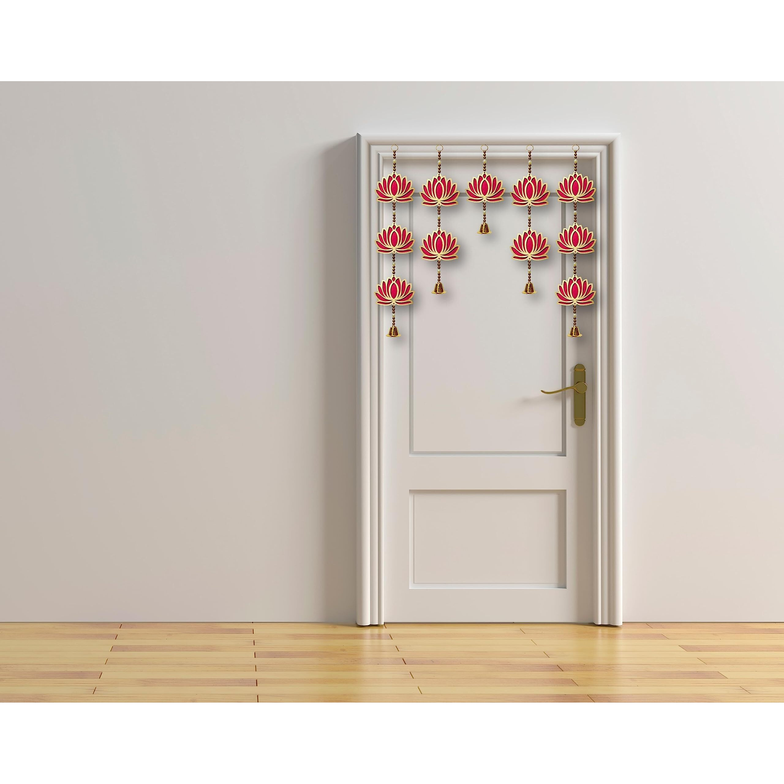 True Decor Lotus Hangings for Decoration Mandir Decorations Items Pooja Decor Diwali Hangings Set of 5