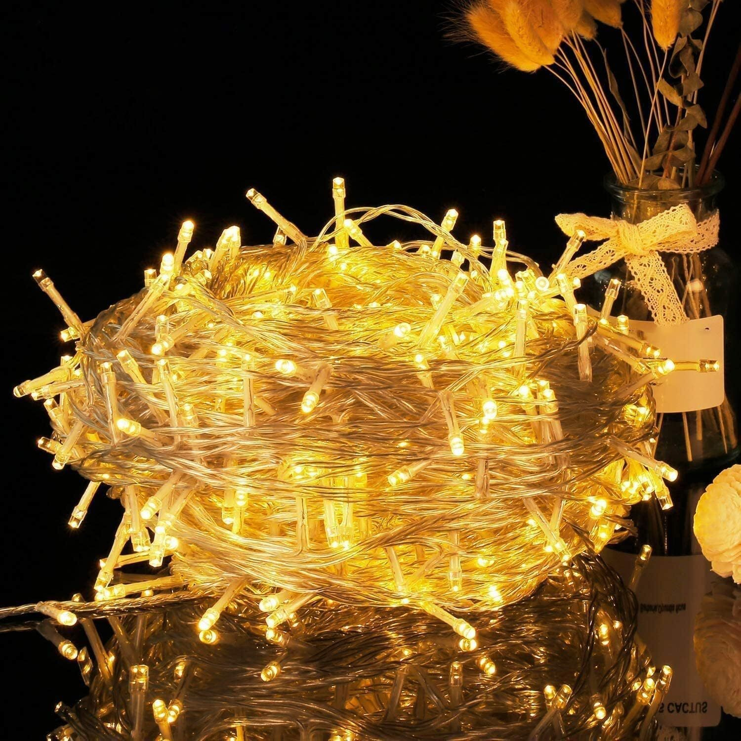 Desidiya LED Rice Lights for Home Decoration Strip and Diwali Christmas Indoor Outdoor Decoration Wedding 20 Meters (Warm White).