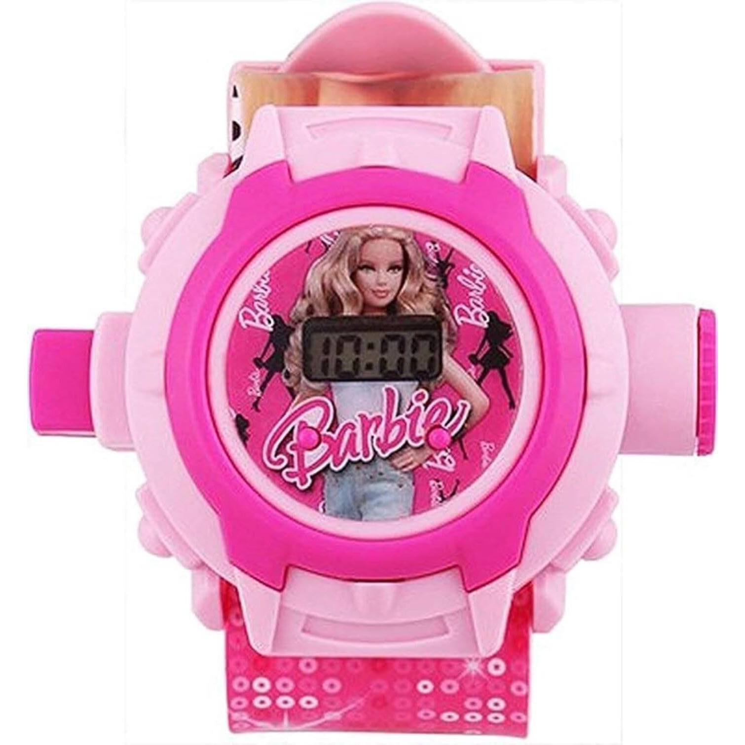 Acnos Brand Digital 24 Images Projector Pink Barbie Girl Watch for Kids Boys Rubber Material Watch Diwali Gift Birthday Return Gift Best Digital Toy Watch for Boys Girls