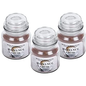 HOSLEY Hazelnut Creme Fragrance Jar Candle Pack of 3 (2.65 Oz Wax)|Fragrance Candles for Home|Scented Candles|Jar Candles|Burn Time 15 Hours|Fragrance Candle|Home Decoration (Soy Blend Wax)