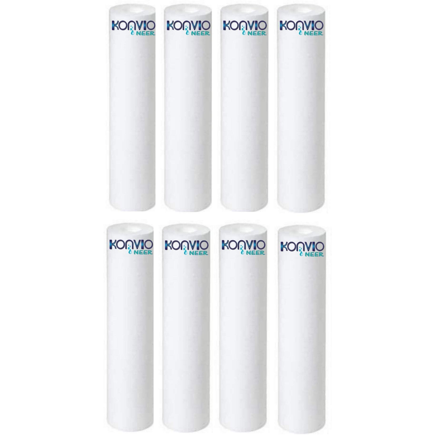 Konvio Neer Ro Water Purifier 10 Inch Pre-Filter Candle Outer Filter Candle/Spun Cartridge | 8Pcs , White