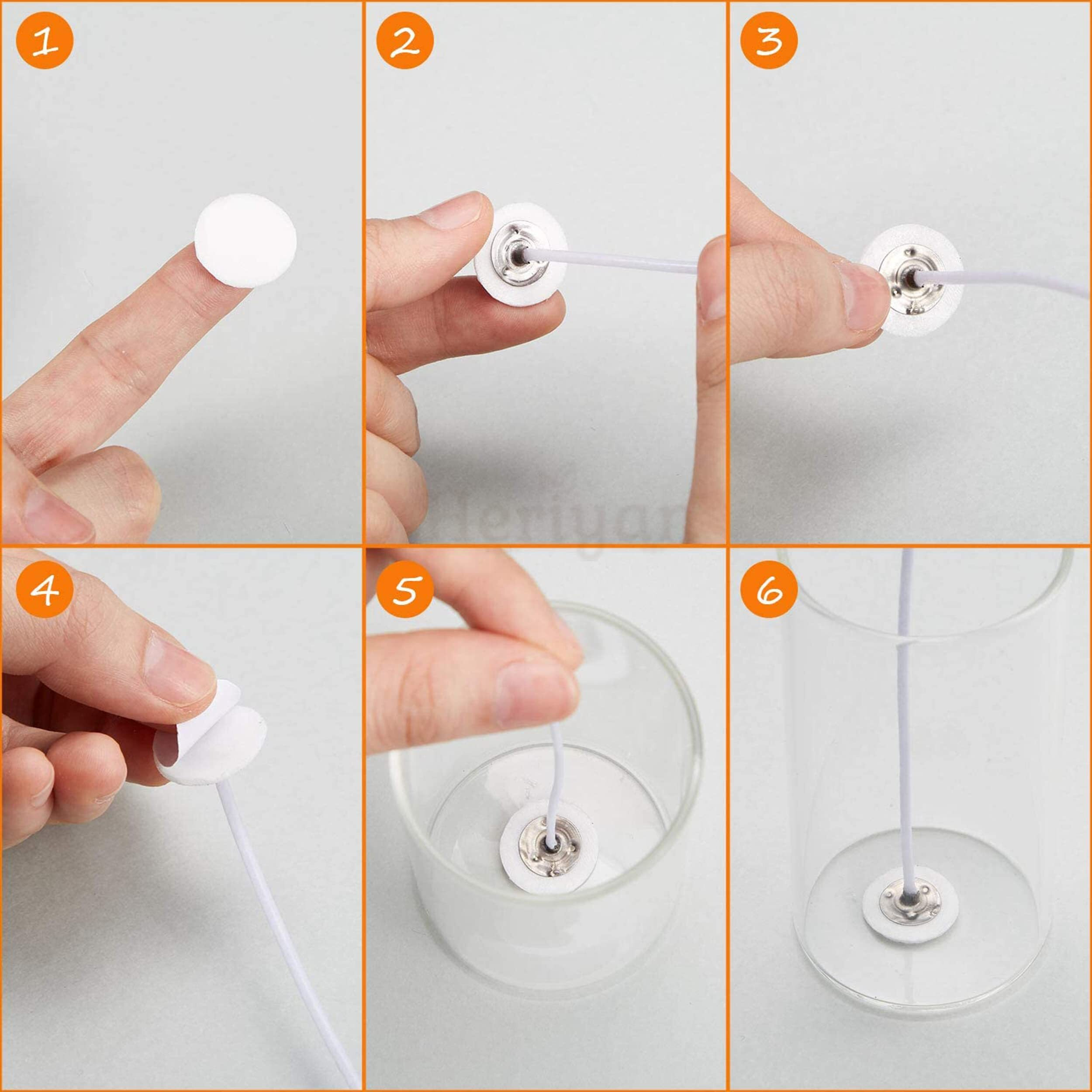 Heriyan Candle Wick Stickers 20mm Double-Sided Heat Resistance Stickers Hot Wax, Wick Stickers for Candle Making (60)
