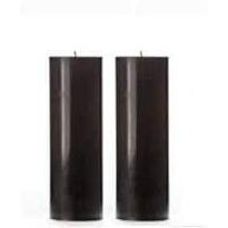 Kuber Selection Pack of 2 Pcs 2 Inch x 6 Inch Each Premium Pure Black Big Non Scented Pillar Candle (2  6 Each) (Pack of 2 Pcs) (Black)