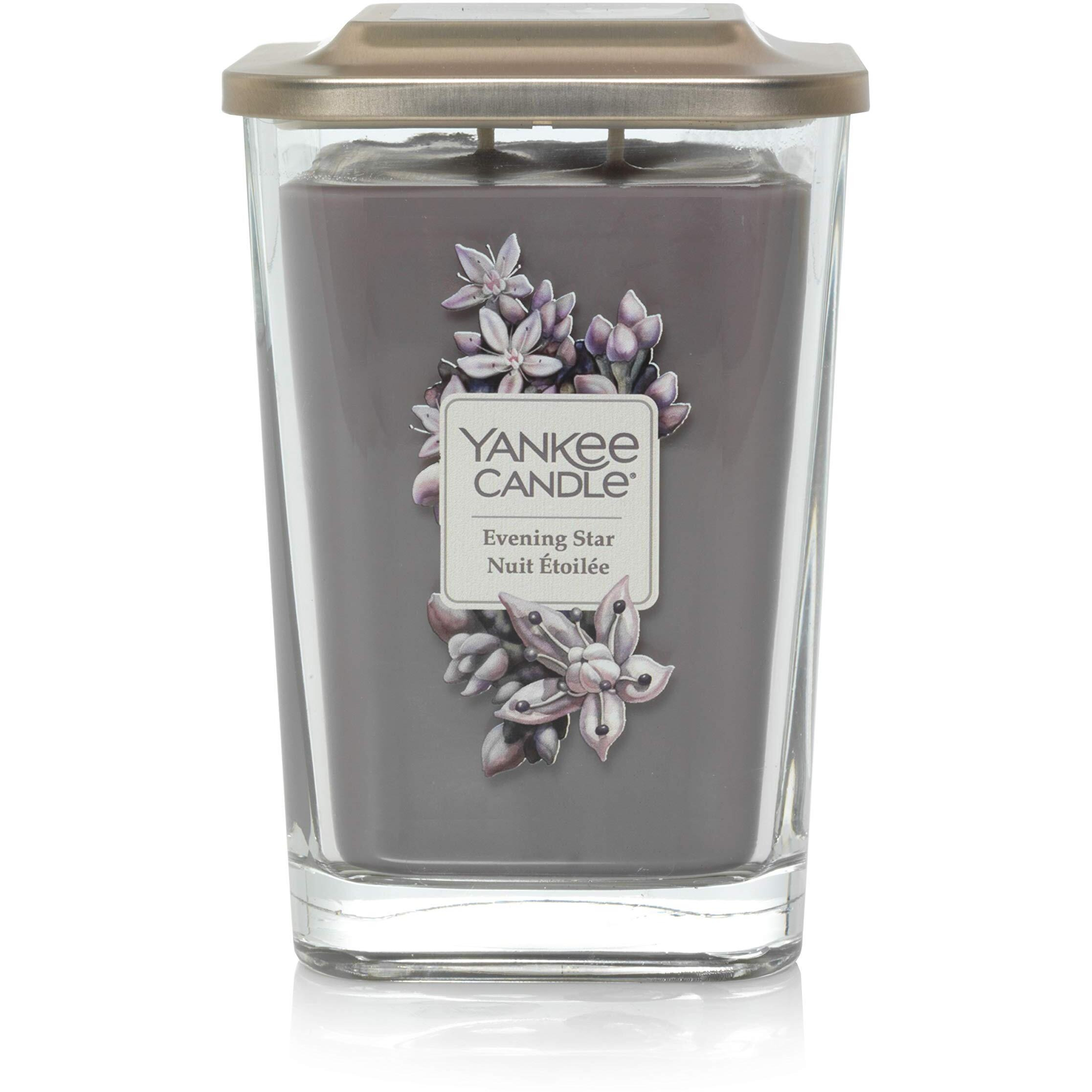 Yankee Candle Elevation Collection with Platform Lid Large 2-Wick Square Scented Candle, Evening Star
