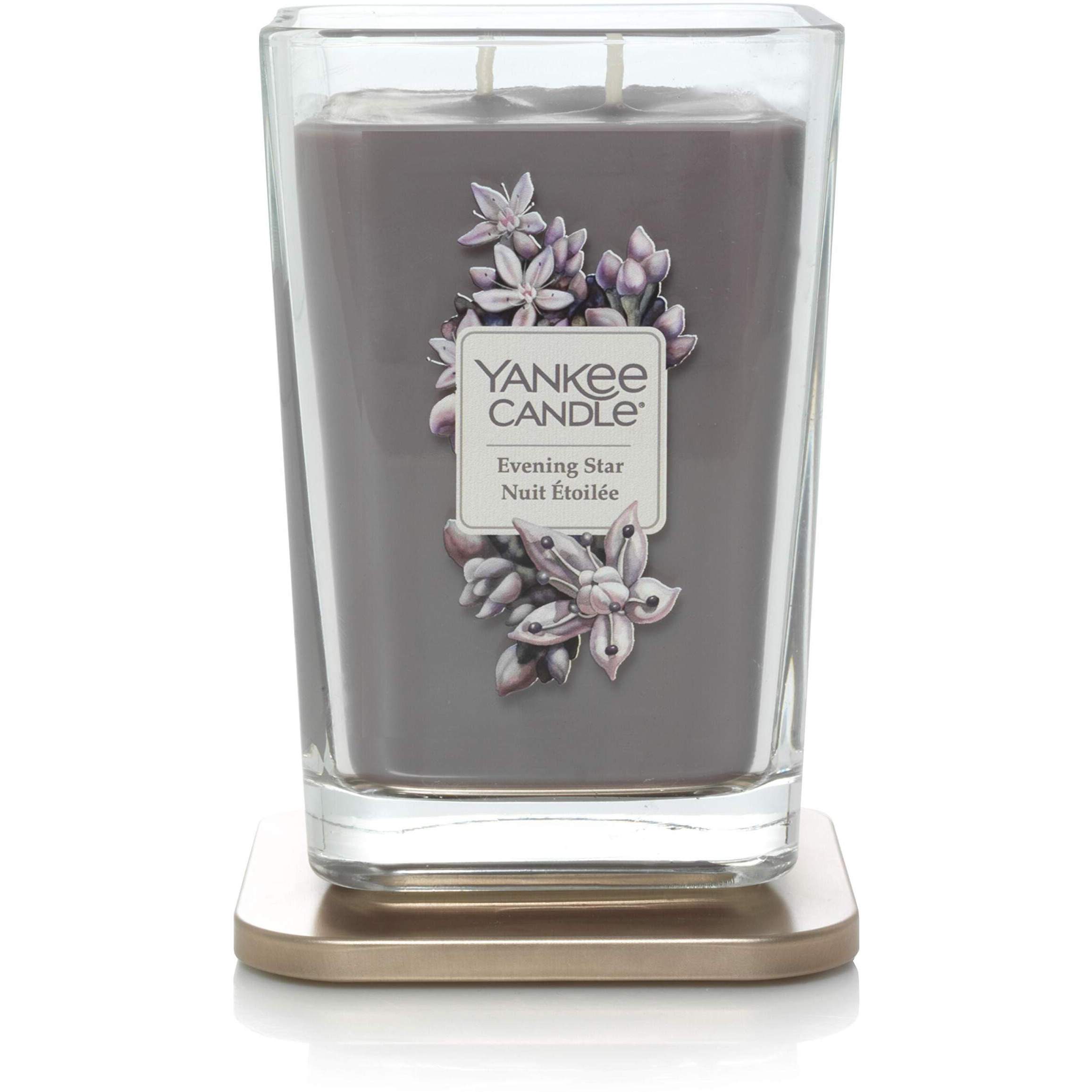 Yankee Candle Elevation Collection with Platform Lid Large 2-Wick Square Scented Candle, Evening Star