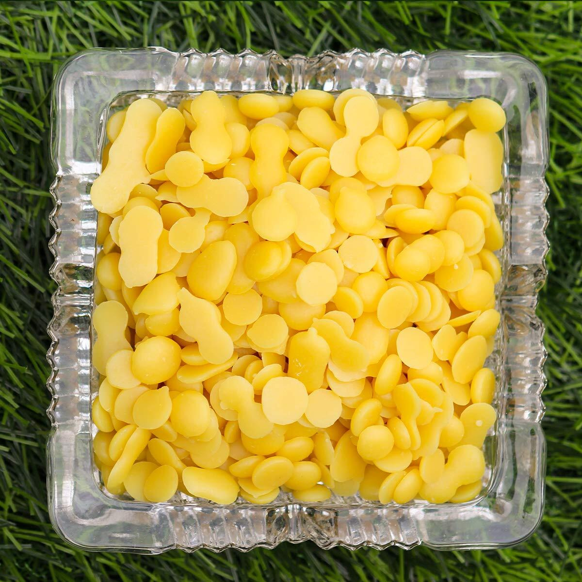 Heriyan Soy Wax for Candle Making SOYA Wax 100% Pure and Natural Candle Wax (500, Beeswax Pellets)