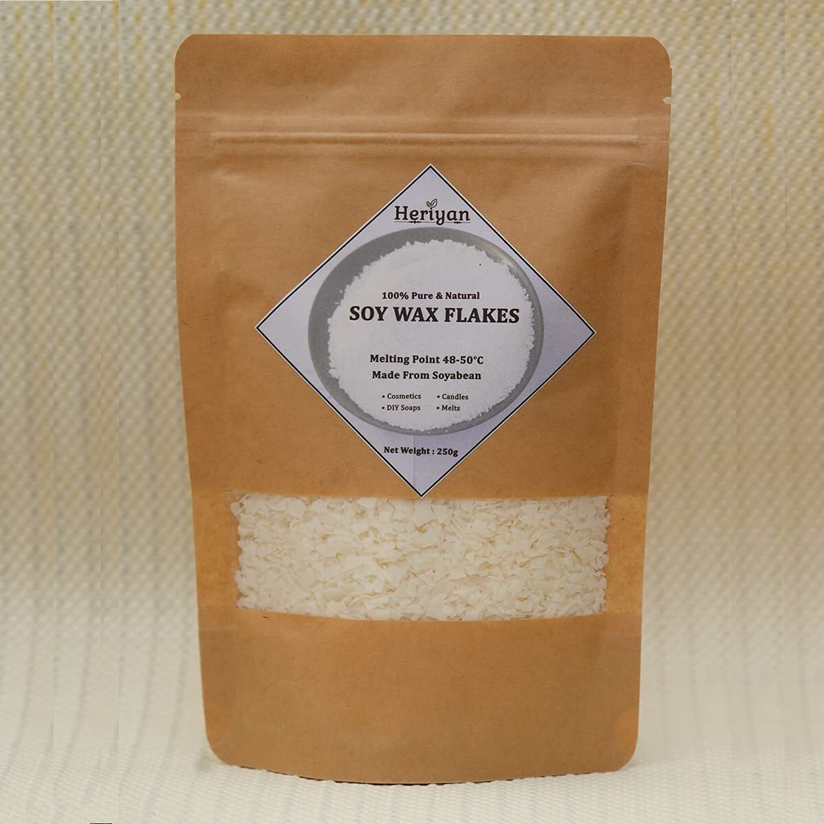 Heriyan Soy Wax for Candle Making SOYA Wax 100% Pure and Natural Candle Wax (2, Soy Wax Flakes)