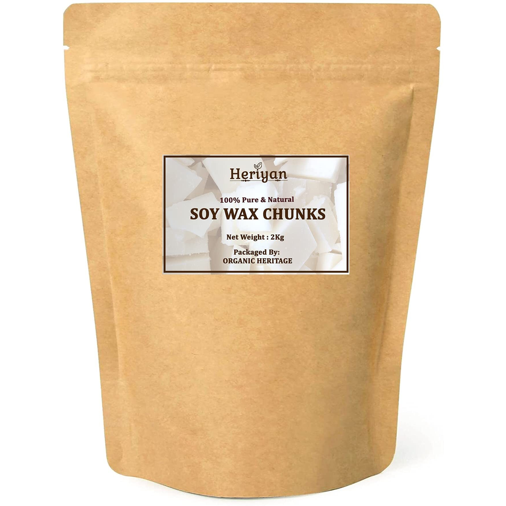 Heriyan Soy Wax for Candle Making SOYA Wax 100% Pure and Natural Candle Wax (2.00, Soy Wax Chunks)