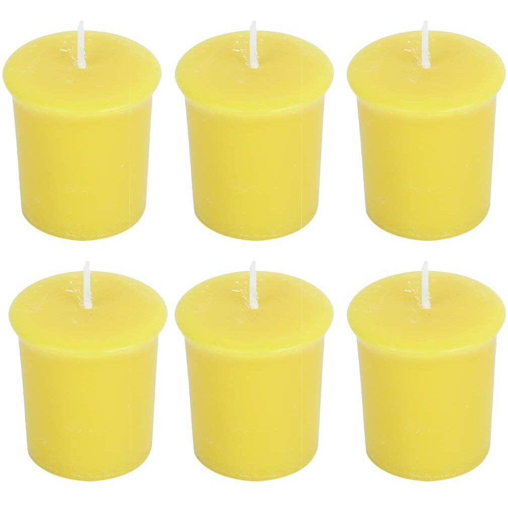 HOSLEY Lemon Bar Fragrance Votive Candles|Smokeless Scented Candle|Aroma Candles|Candles for Decoration|Wedding Candle|Burn Time 15 Hours|Pack of 6 (Yellow)