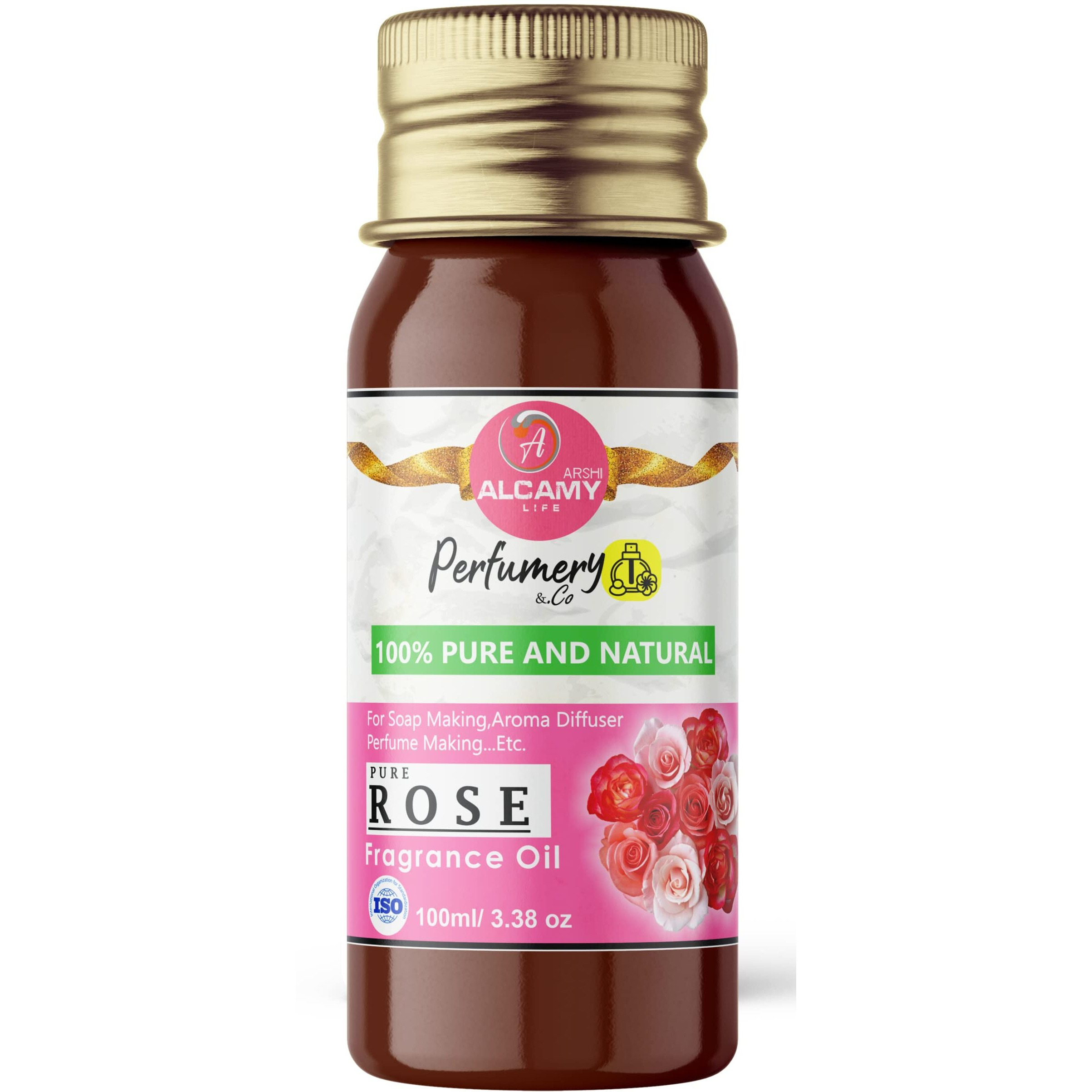ARSHI A ALCAMY LIFE Pure & Natural Rose Fragrance Oil For Soap Making, Candle Making, Aroma Diffuser, Vaporizer...Etc (Pure Rose)