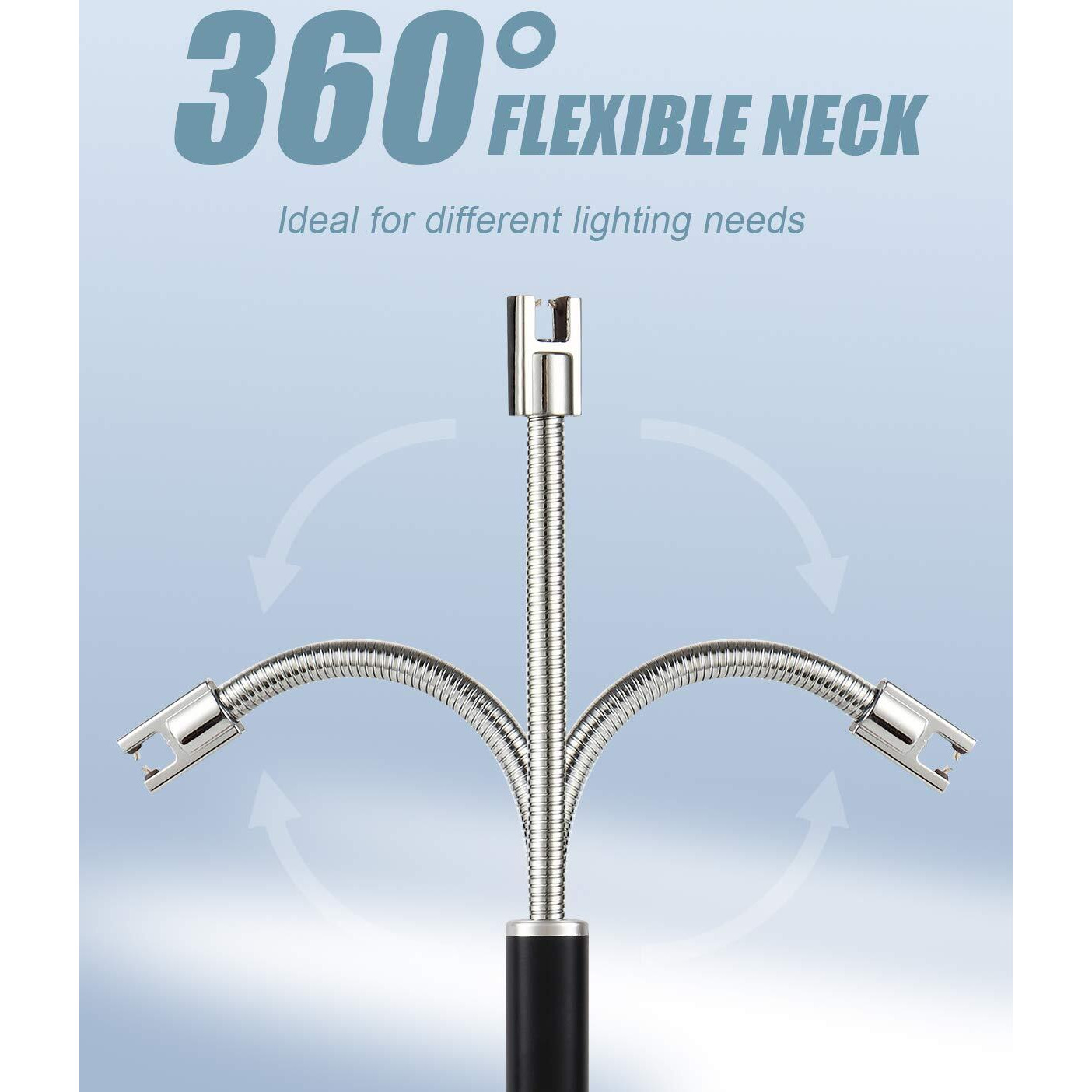 NESAPTO Zinc Electric Lighter, Candle Lighter Rechargeable Long Lighter With Flexible Neck Led Battery Display, Usb Plasma Flameless Lighter For Candle Camping Grill Fireworks